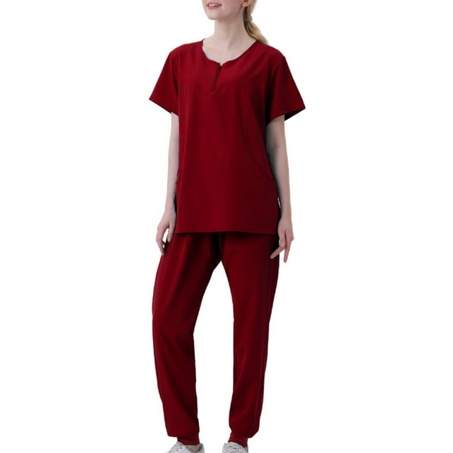 Cotton-Polyester Nurse Gowns, Short Sleeve Separate Set, Machine Washable, Comfortable Fit, For Healthcare Workers, Disposable Gowns, Lightweight Fabric, Hygienic Protection, Medical Uniforms,