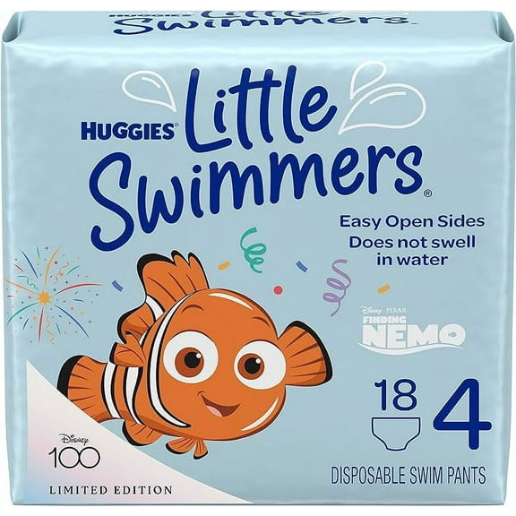 Huggies Little Swimmers Disposable Swimming Diapers, Size 4 (24-34 lbs), 18 Ct
