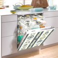 thumbnail image 5 of Dailycode Dishwasher Magnet Cover Magnetic Fridge Door Cover Home Kitchen Decor, Traditional Striped with Flower Motifs, 23"x 26", 5 of 6