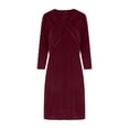 thumbnail image 3 of Fewfanhot Dresses for Women Long Sleeve Velvet Evening Mini Draped Collar Neck Cocktail Dance Party Dress, 3 of 6