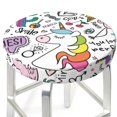 thumbnail image 3 of Fuzoiu Fun Animal with Unicorn Print Bar Stool Cushions, Super Breathable Round Bar Stool Covers,Seat Cushion Round- One Cushion Only-14 inch, 3 of 7
