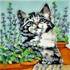En Vogue H-33 6 x 6 in. Fresh Mint Cat, Decorative Ceramic Art Tile