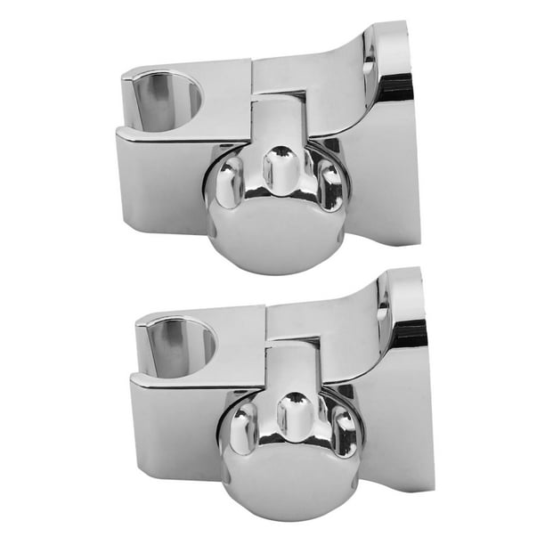 2X Cabezal de Ducha Giratorio Ajustable para Baño Soporte de Mano Soporte Montado En la Pared Plata