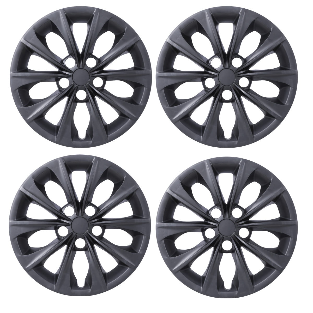 16" Set of 4 Hubcaps Wheel Rims Cover Fit 2015-2017 Toyota Camry /2015-2017 Toyota Camry Hybrid Compatible with Steel Wheels Snap on Installation(16-inch,Black Matte)