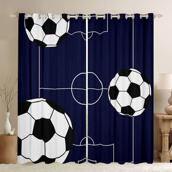 Erosebridal Football Games Black Out Curtains For Kids,Boys Sports Theme Curtains Pack of 2 (42x63 Each)