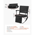 thumbnail image 5 of Zaverox Stadium Seat, Portable Bleacher Seat with Armrest, Back Support and Thick Cushion, Bench Chair for Bleacher Includes Shoulder Strap, Hooks, Cup Holder, Black Football Bleachers Seats, 1PCS, 5 of 6