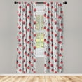 thumbnail image 3 of Ambesonne Ladybugs Curtains, Bug Tree Flower, Pair of 28"x84", Grey Dark Coral Black, 3 of 5