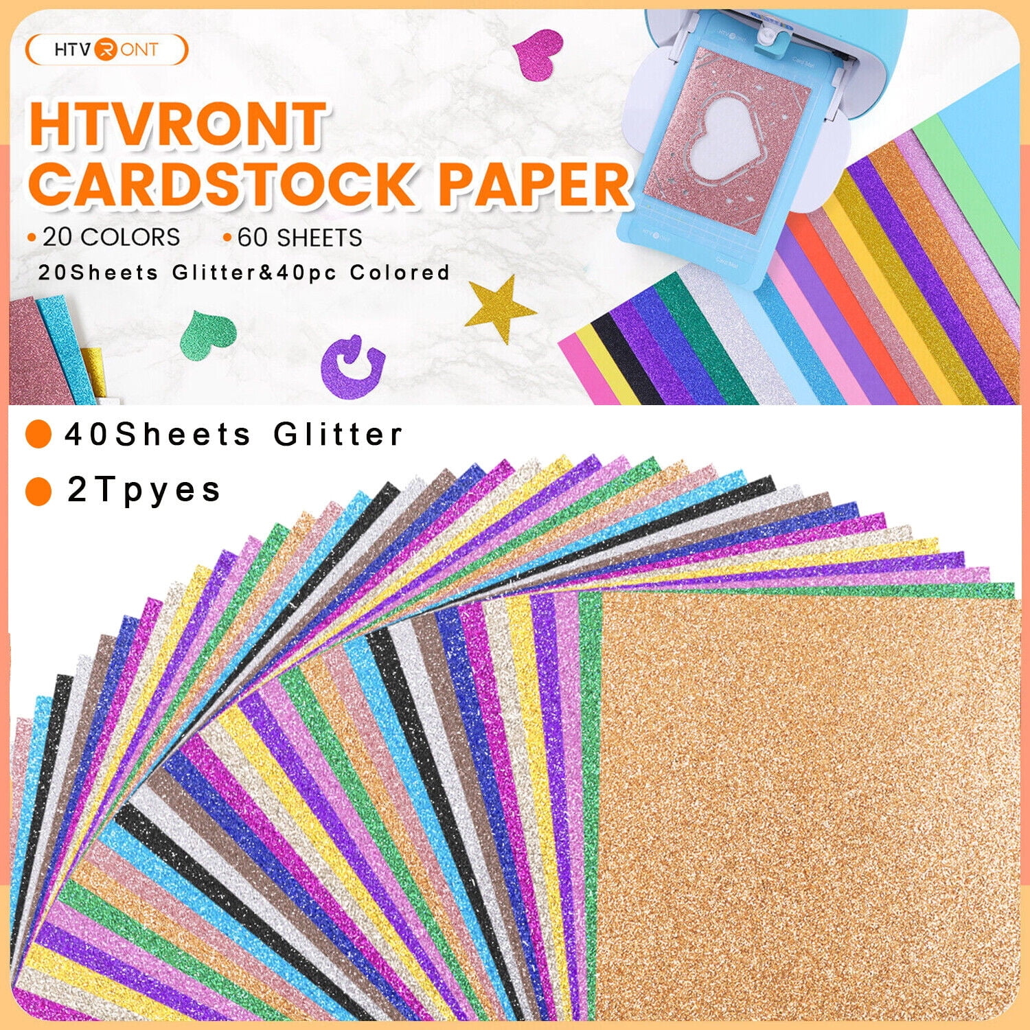 300gsm Glitter Cardstock Paper Colored Scrapbooking 8.5 x 11in Art DIY  Craft 