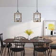 thumbnail image 4 of LNC 4-Light Farmhouse Wood Lantern Chandelier for Kitchen,Living Room, Dining Room,L12.6" x W12.6" x H23.62", 4 of 10
