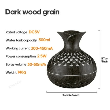 

Enhance your home ambiance with this serene 300ml USB wood grain humidifier diffuser atomizer designed for long-lasting moisture and tranquility.