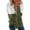 Army Green, variant on Women Casual Solid Zipper Splicing Loose Hooded Long Sleeve V-Neck Tops