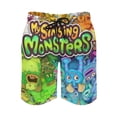 thumbnail image 2 of My Singing Monsters Men's Swim Trunks Board Shorts Drawstring Elastic Waist Quick Dry Swimsuits Beach Shorts with Pockets M, 2 of 8