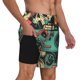 thumbnail image 2 of Fotbe Retro Pop Art Collage Traje de Baño para Hombre – Shorts de Natación de Secado Rápido con Forro y Bolsillos-Large, 2 of 6