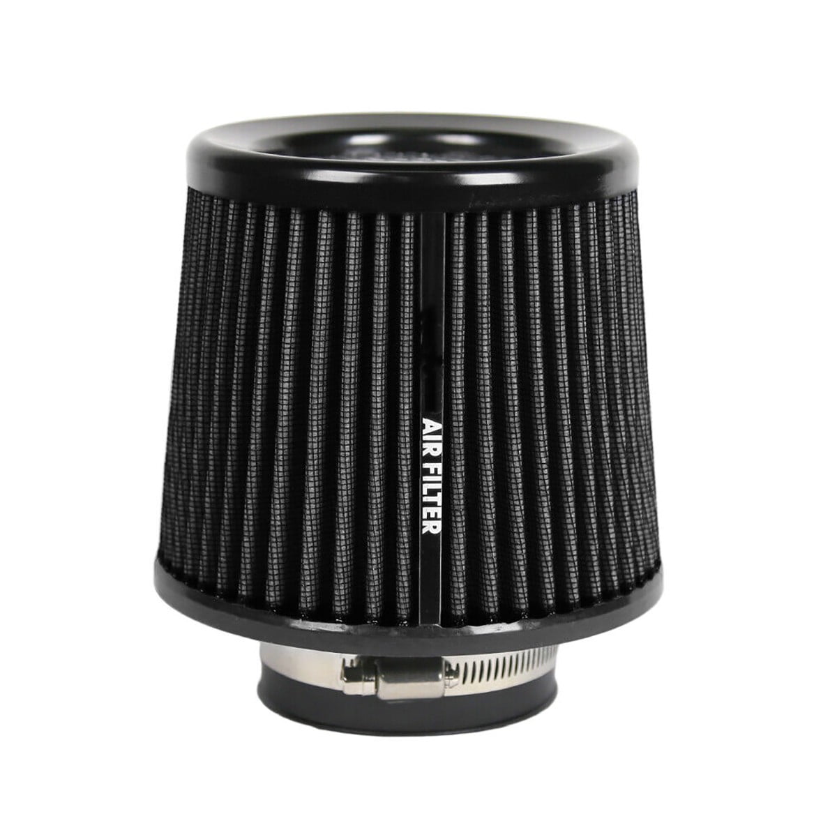 Black 76mm 3" Cold Air Intake Cone Replacement High Flow Inlet Dry Filter