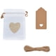 thumbnail image 1 of Juego de 25 bolsas de lino con forma de corazón para regalo de boda, embalaje para guardar joyas, 1 of 2