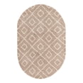 thumbnail image 3 of Unique Loom Trellis Shag Collection Area Rug - Ruth (5' 3" x 8' Oval Light Brown/Ivory), 3 of 12