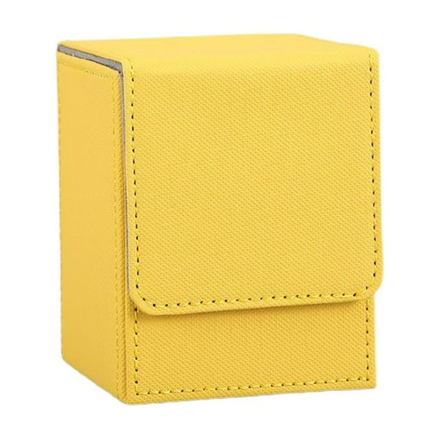 HILABEE Card Deck Boxes Trading Card Storage Box for Sports Cards Trading Card Games Yellow