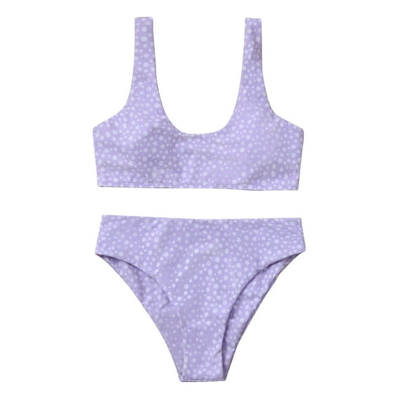 2 pcs Vintage Floral Bikinis Sets for Women Low Waisted Swim Suits Monokini 2025 Summer Beach