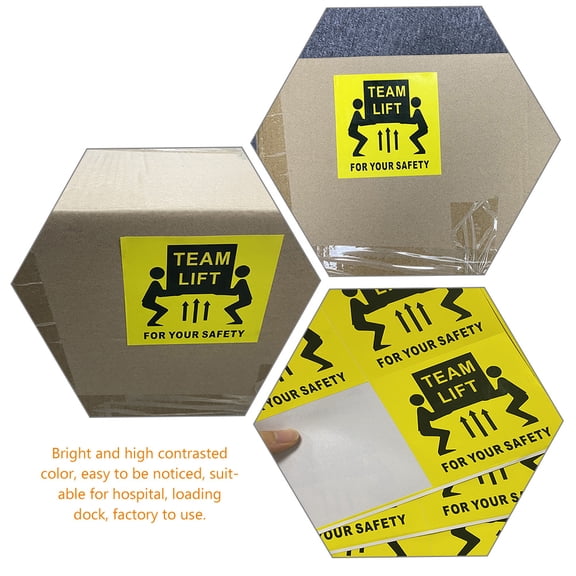 Mobestech 200Pcs Heavy Object Shipping Labels Team Lift Required Caution Stickers