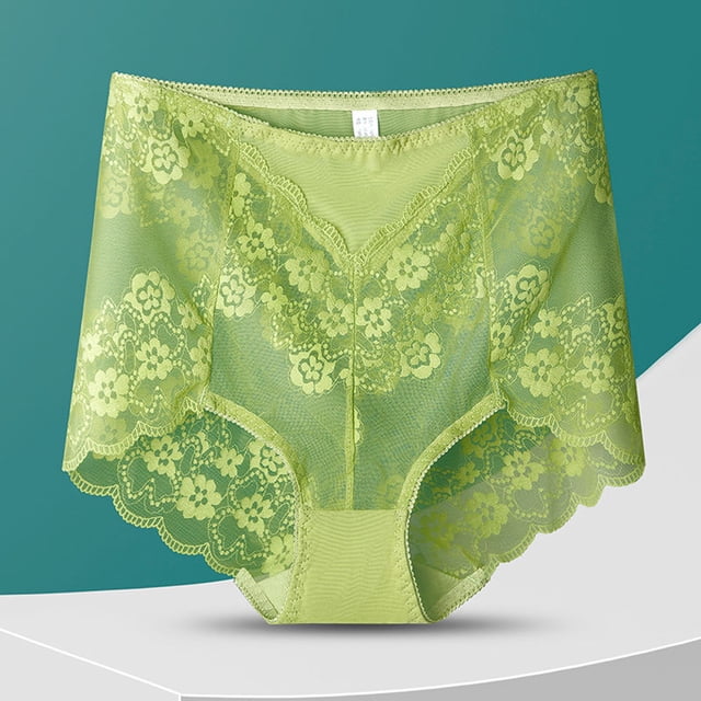 Culotte String Taille Haute Sans Coutures en Dentelle Jacquard pour Femmes, Confortable et Stylée, Culottes Transparentes