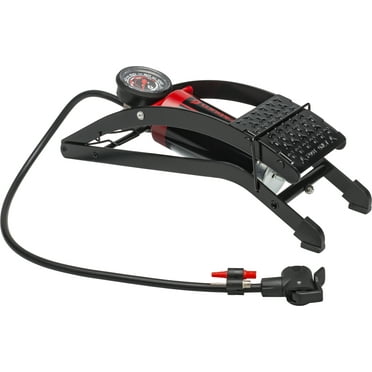 Blackburn Bicycle Foot Pump with Pressure Gauges with Presta and Schrader Valves, Black, 13 inch.