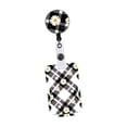 thumbnail image 3 of Bunblic ID Holder Retractable Clip Flower Pattern Vertical Credit for Office Worker Lightweight Accessories D, 3 of 8