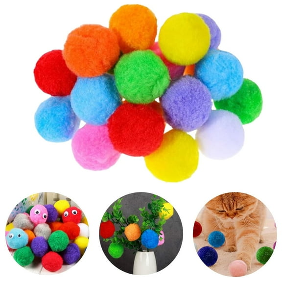 Triani 32Pcs Very Large Assorted Pom Poms for DIY Creative Crafts Decorations 2.08 Inch Multicolor Craft Supplies Pompoms for DIY Activities