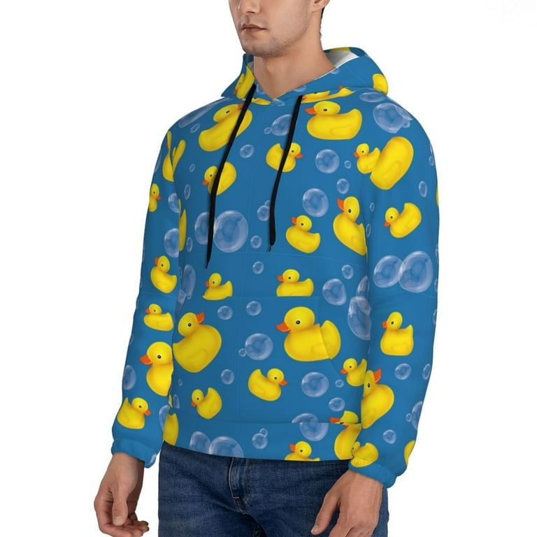 Adobk Rubber Duck Print Men's Pullover Hoodie Pullover Hooded