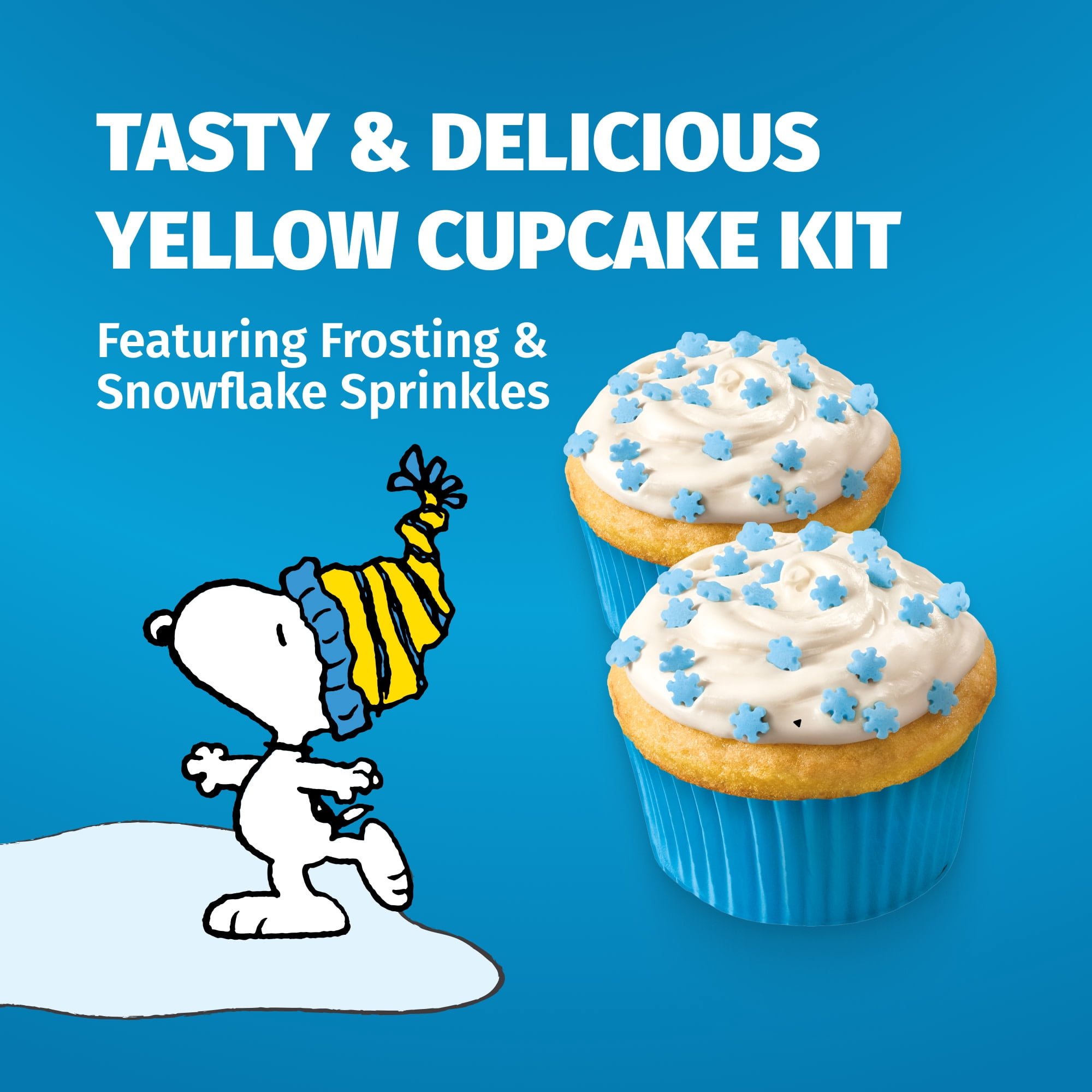 DH PEANUTS SNOOPY SKATE YELLOW CUPCAKE KIT 15.02Z