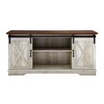 thumbnail image 2 of Pemberly Row 58" Sliding Door TV Stand Console in White Oak Barnwood, 2 of 6