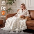thumbnail image 4 of U by Bedsure Electric Throw Heated Blanket 50"x60", Faux Rabbit Fur Bubble Fleece Heated Throw 6 Heating Levels, 6 Time Settings (Up to 10H), Gifts for Grandma, White, 4 of 10