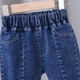 thumbnail image 7 of Hpapadks Girls Pants Toddler Soft Cute Bowknot Breathable Elastic Waist Flared Denim Trousers Toddler Pants White 18-24 Months, 7 of 7