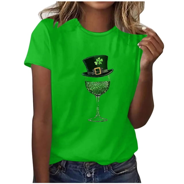 Camisas de Manga Corta para Mujeres Moda Casual Mujeres Camisa de Impresión Casual Cuello Redondo Pullover Tee Blusas de Manga Corta Casuales para Mujeres