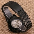 VIGOROSO Mechanical Watches Mens Transparent Skeleton Hand Wind Up