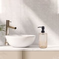 thumbnail image 2 of Unique Bargains 1 Pc Elegant Vertical Pattern Soap Pump Dispenser for Bathroom 16.9oz Orange Black, 2 of 6
