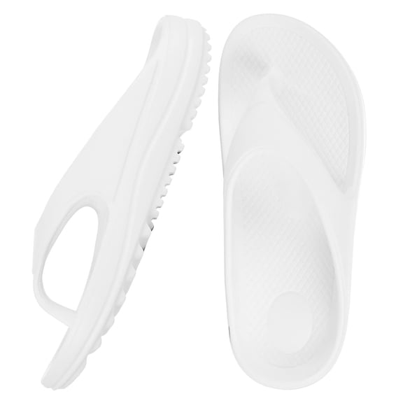 Litfun Orthotic Flip Flops for Women, Pillow Soft Recovery Thong Sandals Slippers, Summer Beach Shoes with Arch Support, White