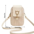thumbnail image 2 of Woven Crossbody Phone Bag for Women with Adjustable Strap, Cute Cat Design, Mini Purse, Summer Travel, Casual & Beach Ready, 2 of 5