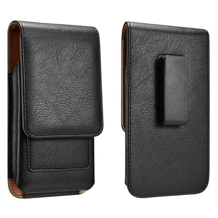 iPhone 8 Plus iPhone 7 Plus Holster iPhone 6S Plus 6 Plus 5.5 Belt Holster Pouch Case Leather Holster With Swivel Belt Clip Cards Slot Fit With Slim Case/Otterbox Commuter Case/Spigen Case On