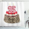 thumbnail image 1 of Ambesonne Party Shower Curtain, Chocolate Cherry Cake, 69"Wx84"L, Red Cream Brown, 1 of 3