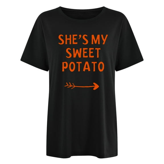 Men & Women Couples Matching Shirts Valentines Day Short Sleeve Cute Graphic Print Crew Neck Tees Soft Fashion Tops