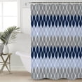 thumbnail image 5 of Blue Navy Grey Shower Curtain, 48" x 72", Geometric Medieval Waterproof Bathroom Curtain Washable Shower Curtain Set with 12 Hooks, 5 of 6