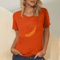 thumbnail image 2 of Dadaria Matters Tee pour Femmes Chemise Orange Manches Courtes T-Shirt Col Rond Hauts Été Chandail Blouses S, 2 of 5