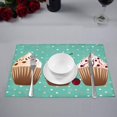 thumbnail image 2 of MKHERT Sweet Cupcakes Desserts with Polka Dots Placemats Table Mats for Dining Room Kitchen Table Decoration 12x18 inch,Set of 4, 2 of 4