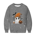 thumbnail image 5 of DOSUKRAI Halloween Sweatshirt Women 2025 Trendy Cute Ghost Graphic Long Sleeve Sweatshirt Crewneck Spooky Season Sweaters Gray,XL, 5 of 9