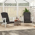 thumbnail image 4 of Costway Patio Adirondack Chair with Rattan Padded Seat Wide Armrests & Hidden Cupholder White, 4 of 9