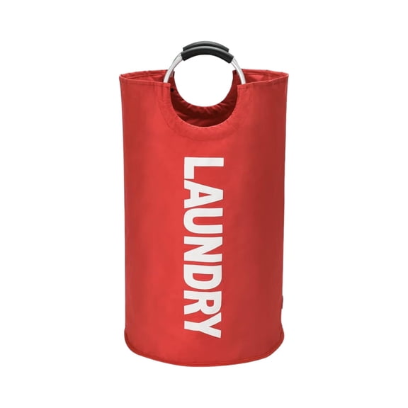 90L Large Laundry Basket – Freestanding Tall Clothes Hamper, Collapsible Laundry Bag with Soft Handle, Waterproof 600D Oxford Fabric, Red, Laundry Baskets