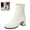 White, variant on Womens Knit Sock Ankle Boots Slip On Stretch Sock-Style Booties Block Heel Round Toe Casual Dress Boots for Fall Winter Daily Wear