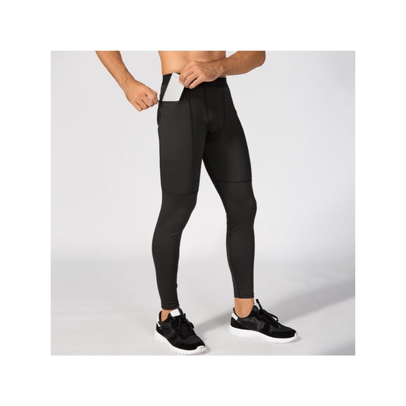 Men's Compression Pants Workout Athletic Leggings Running Gym Tights with Pockets