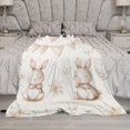thumbnail image 5 of Vintage Easter Pink Rabbit Pattern Throw Blanket for Couch Bed 50"x60" Spring Easter Lightweight Throw Blanket for Adults And Kids Flannel Bed Blanket, 5 of 8