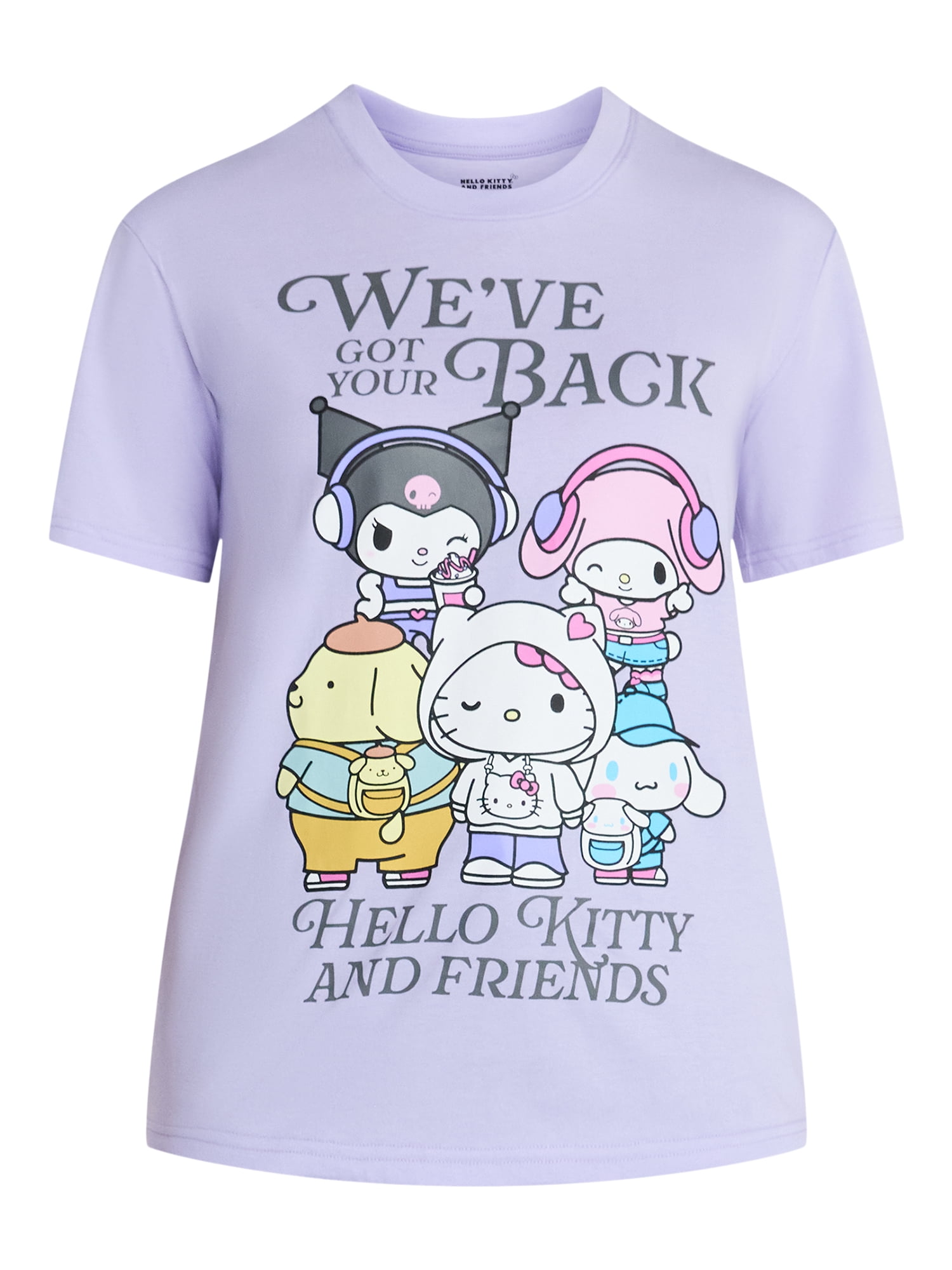 Hello Kitty and Friends Women's Graphic Tee with Short Sleeves, Sizes XXS-XXL